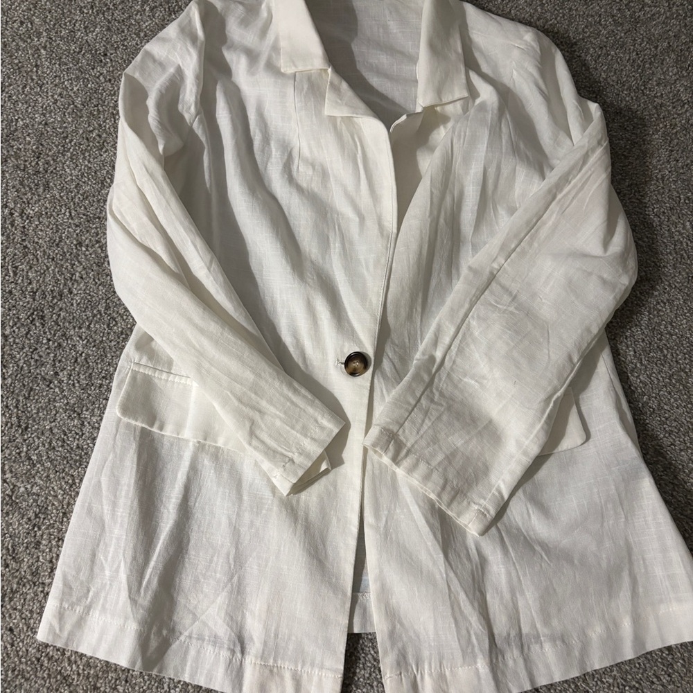 Macy's White Linen Jacket